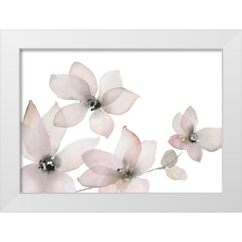 Blooming Whispers II White Modern Wood Framed Art Print by Loreth, Lanie