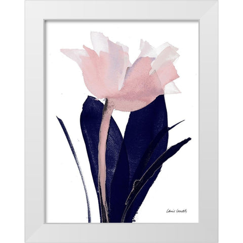 Navy Whisper I White Modern Wood Framed Art Print by Loreth, Lanie