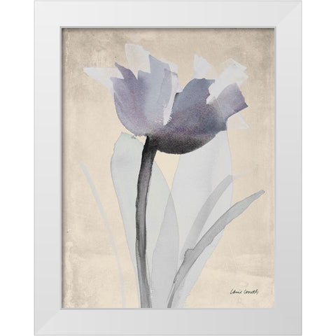 Single Purple Whisper White Modern Wood Framed Art Print by Loreth, Lanie
