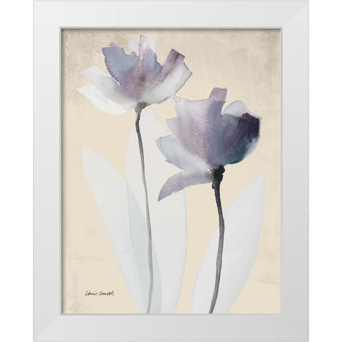 Double Purple Whisper White Modern Wood Framed Art Print by Loreth, Lanie
