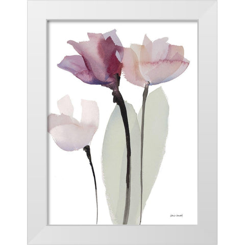 Triple Whisper I White Modern Wood Framed Art Print by Loreth, Lanie