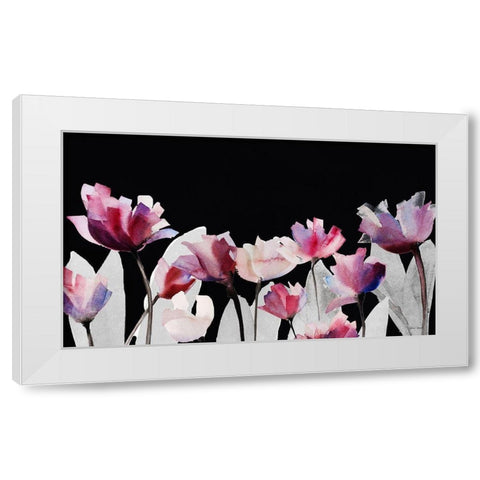 Triple Whisper Panel on Black White Modern Wood Framed Art Print by Loreth, Lanie