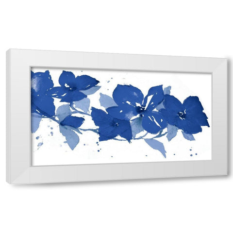 Dogwood Branch Navy White Modern Wood Framed Art Print by Loreth, Lanie