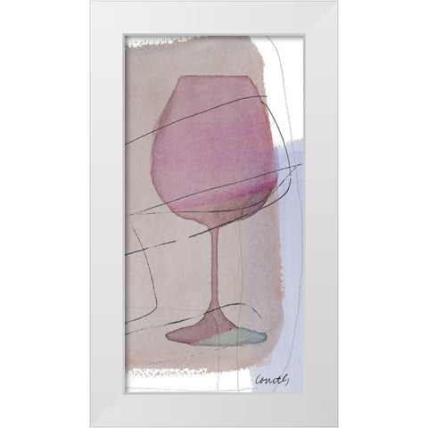Glass Of Wine II White Modern Wood Framed Art Print by Loreth, Lanie