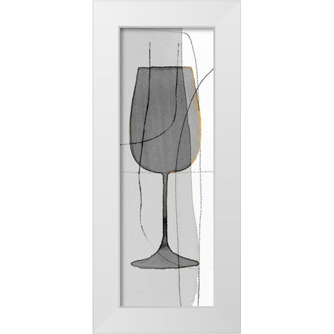 Golden Wine Glass I White Modern Wood Framed Art Print by Loreth, Lanie