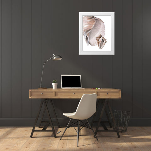 Tonal Shell II White Modern Wood Framed Art Print by Loreth, Lanie