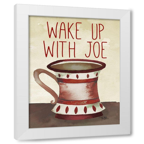 Wake Up With Joe White Modern Wood Framed Art Print by Baker, Mary Beth