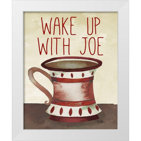 Wake Up With Joe White Modern Wood Framed Art Print by Baker, Mary Beth