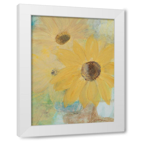 Big Sunflowers White Modern Wood Framed Art Print by Maria, Robin