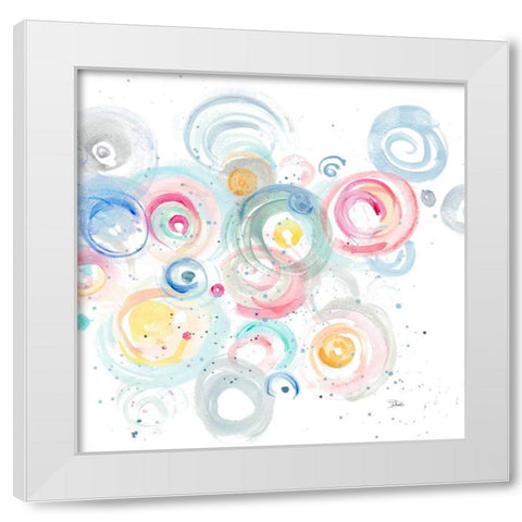 Circulation Square White Modern Wood Framed Art Print by Pinto, Patricia