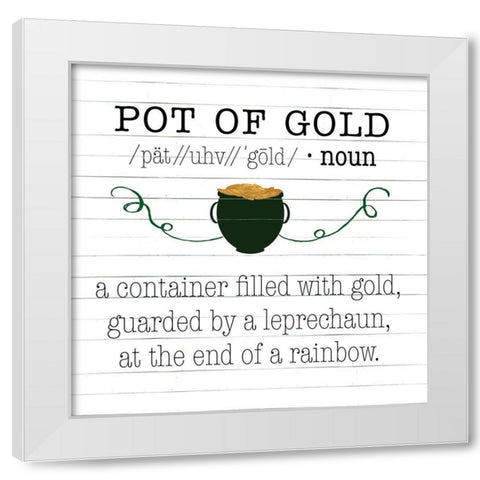 Pot Of Gold White Modern Wood Framed Art Print by SD Graphics Studio