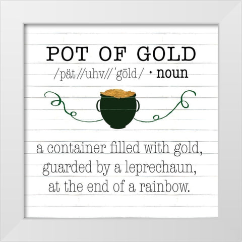 Pot Of Gold White Modern Wood Framed Art Print by SD Graphics Studio