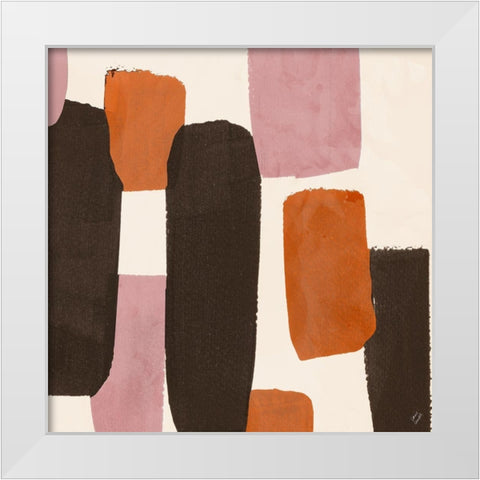 Pink Modern Grooves Close Up White Modern Wood Framed Art Print by Loreth, Lanie