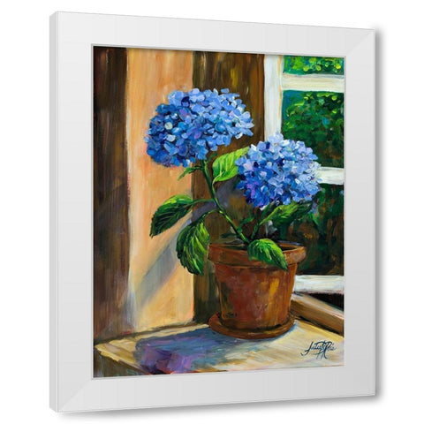 Violet Poppies White Modern Wood Framed Art Print by DeRice, Julie