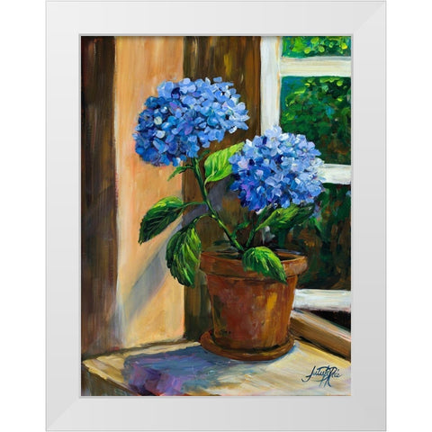 Violet Poppies White Modern Wood Framed Art Print by DeRice, Julie