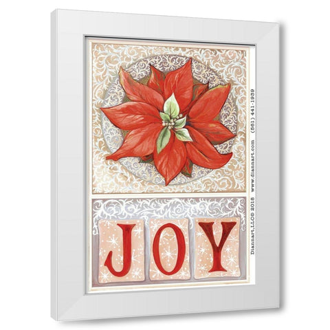 Poinsettia Joy White Modern Wood Framed Art Print by Diannart