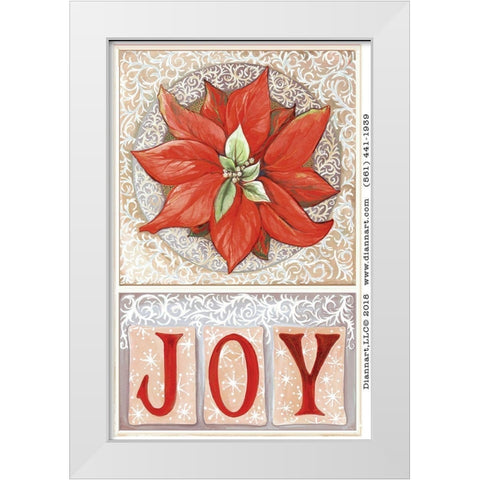 Poinsettia Joy White Modern Wood Framed Art Print by Diannart