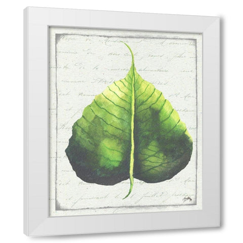 Emerald Leaf II White Modern Wood Framed Art Print by Medley, Elizabeth