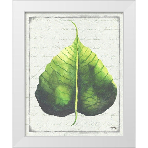 Emerald Leaf II White Modern Wood Framed Art Print by Medley, Elizabeth