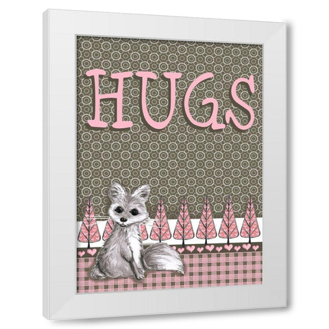 Fox Hugs White Modern Wood Framed Art Print by Metz, Andi