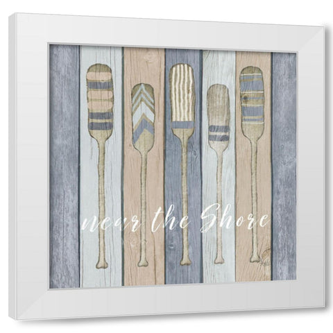 Oars Near the Shore White Modern Wood Framed Art Print by Metz, Andi