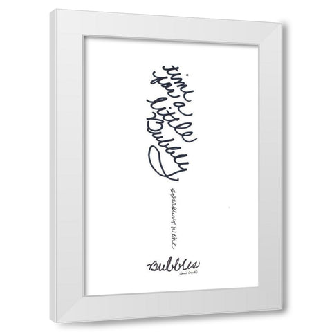 Time For A Little Bubbly White Modern Wood Framed Art Print by Loreth, Lanie