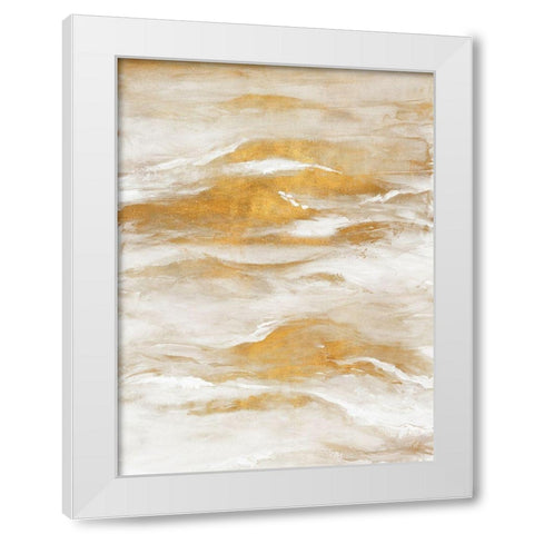 Golden Sea I White Modern Wood Framed Art Print by Loreth, Lanie