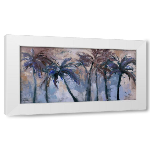 Island Midnight Palms White Modern Wood Framed Art Print by Loreth, Lanie
