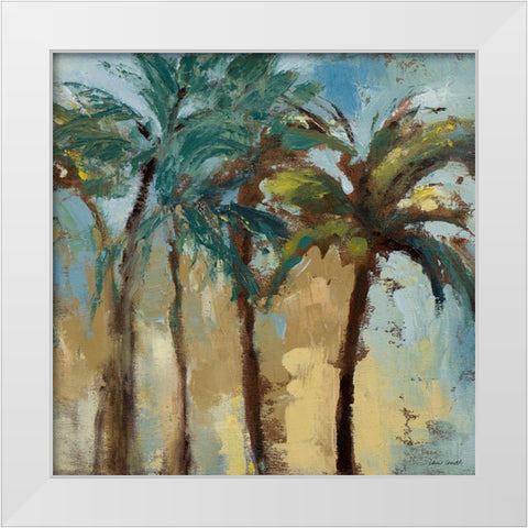 Island Morning Palms Square II White Modern Wood Framed Art Print by Loreth, Lanie