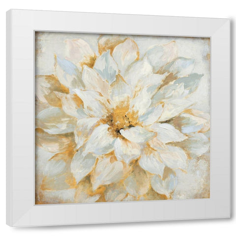 Blooming Beauty with Gold White Modern Wood Framed Art Print by Loreth, Lanie