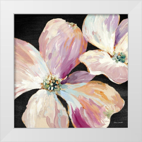 Soft Flower Song on Black I White Modern Wood Framed Art Print by Loreth, Lanie