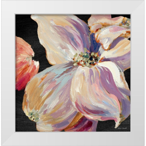 Soft Flower Song on Black II White Modern Wood Framed Art Print by Loreth, Lanie
