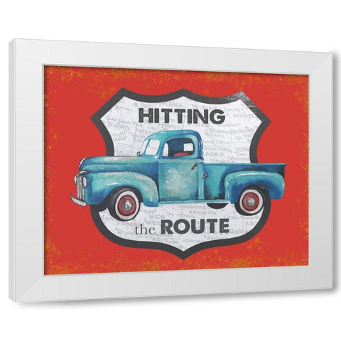 Hitting the Route in Red White Modern Wood Framed Art Print by Medley, Elizabeth