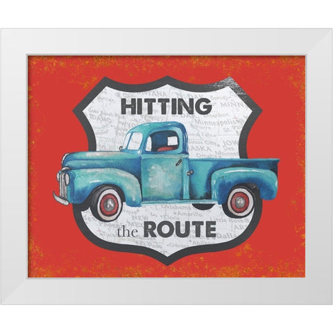 Hitting the Route in Red White Modern Wood Framed Art Print by Medley, Elizabeth