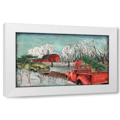 Winter Time on the Farm with Lights White Modern Wood Framed Art Print by Medley, Elizabeth