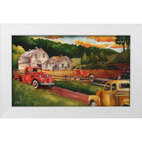 Harvest Time on the Farm White Modern Wood Framed Art Print by Medley, Elizabeth