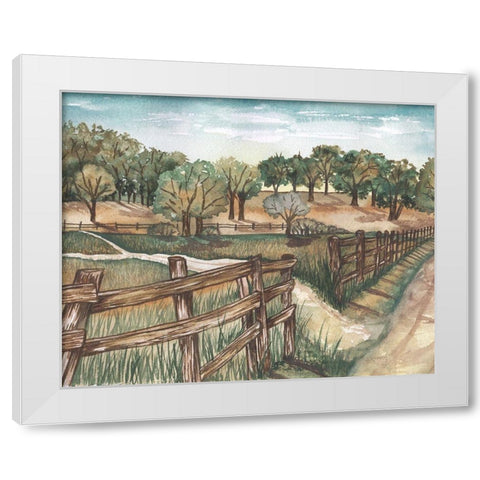 Farm Landscape White Modern Wood Framed Art Print by Medley, Elizabeth