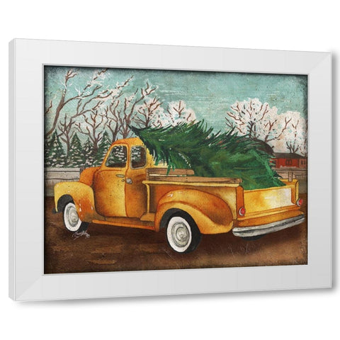 Yellow Truck and Tree III White Modern Wood Framed Art Print by Medley, Elizabeth