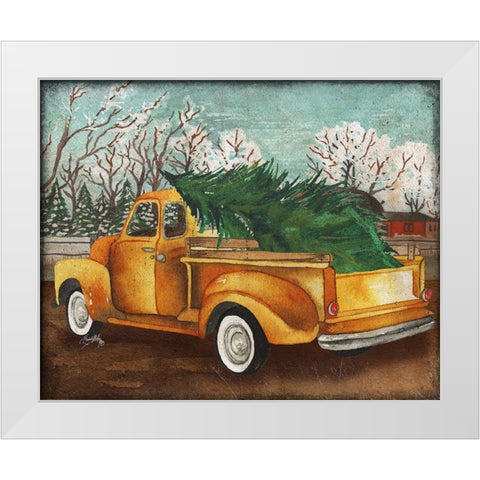 Yellow Truck and Tree III White Modern Wood Framed Art Print by Medley, Elizabeth