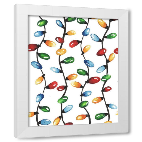 Holiday Lights White Modern Wood Framed Art Print by Medley, Elizabeth