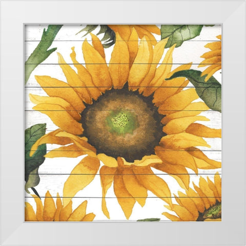 Happy Sunflower I White Modern Wood Framed Art Print by Medley, Elizabeth