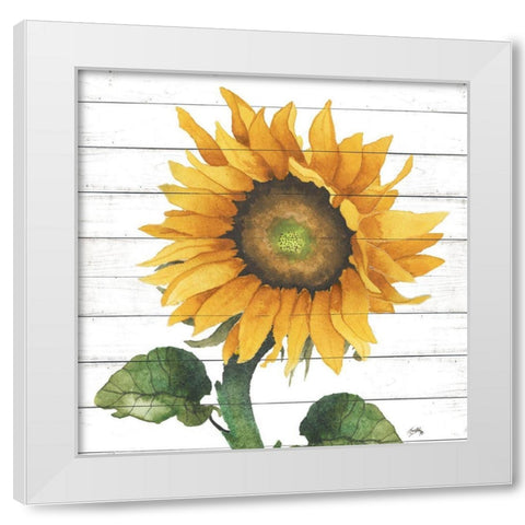 Happy Sunflower II White Modern Wood Framed Art Print by Medley, Elizabeth