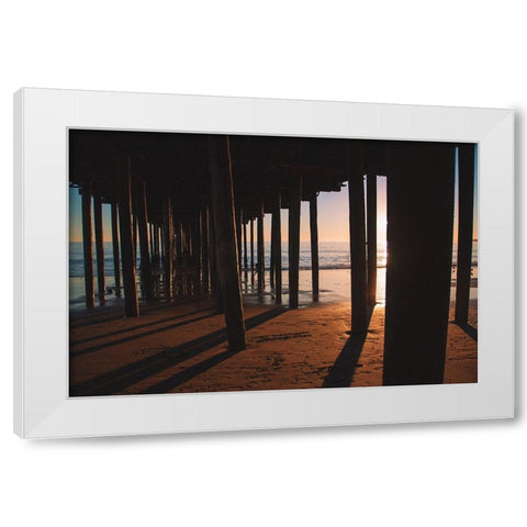 Sunset View White Modern Wood Framed Art Print by Stewart, Wil