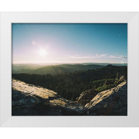 Sunrise Views White Modern Wood Framed Art Print by Stewart, Wil