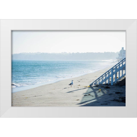 Beach Stroll White Modern Wood Framed Art Print by Stewart, Wil