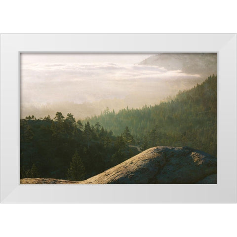 Peak of Dawn White Modern Wood Framed Art Print by Stewart, Wil
