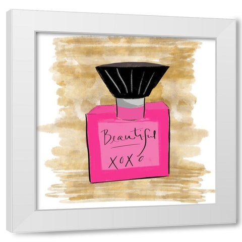Diva Perfume White Modern Wood Framed Art Print by SD Graphics Studio