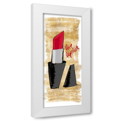 Love Lipstick Panel White Modern Wood Framed Art Print by SD Graphics Studio