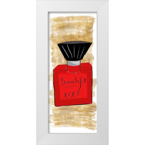 Beautiful Perfume Panel White Modern Wood Framed Art Print by SD Graphics Studio