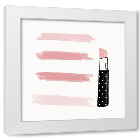 Pink Shades White Modern Wood Framed Art Print by SD Graphics Studio